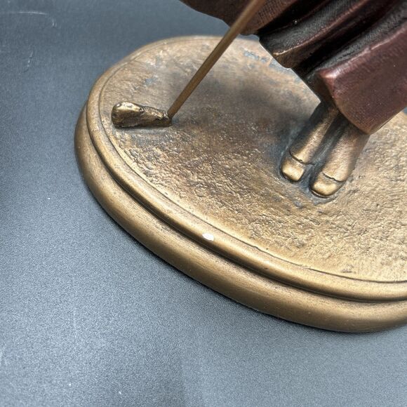 3 VTG Bronze Austin Sculpture Golf Figure Statue Woman Man Putting Boy Caddie - Picture 10 of 11